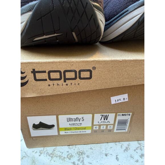 Topo Athletic Ultrafly 5 Men’s 7 Wide Running Shoes Black NWT main image 6